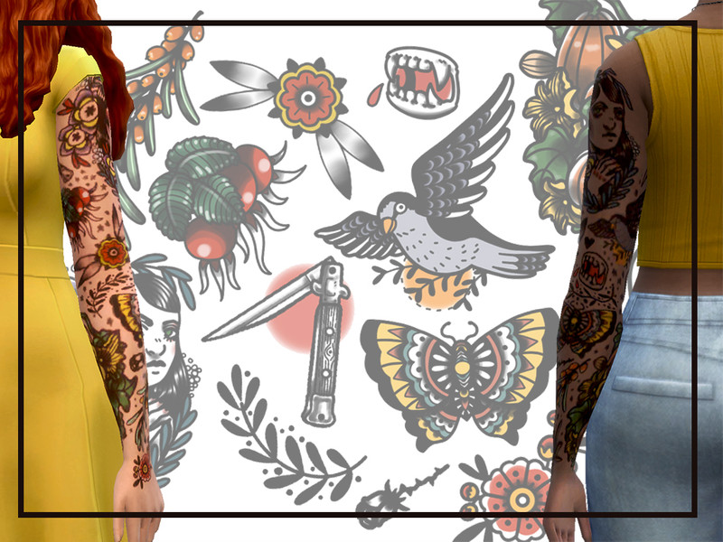 Sims 4 The Sims Resource | Full traditional sleeve by TSR Creator