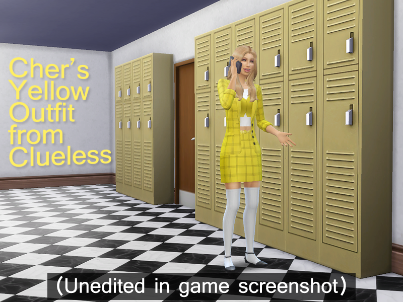 The Sims Resource - Cher's Yellow Outfit from Clueless - Get Together