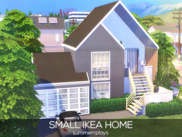 Sims 4 — Small Ikea Style Home by Summerr_Plays — Smaller Ikea home with one bedroom, one bathroom with a photo studio in
