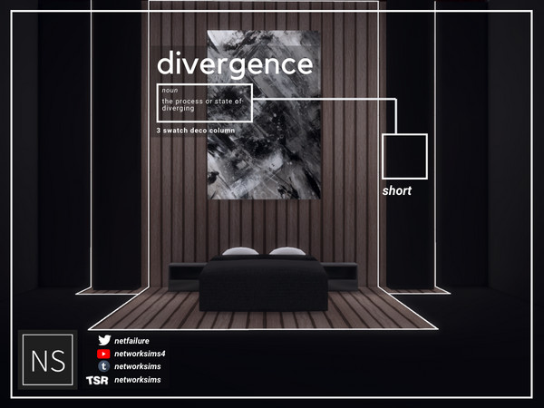 Sims 4 — Divergence Bedroom - Column Short - Networksims by networksims — A decorative column in 3 swatches for short