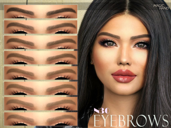 Sims 4 — [MH] Eyebrows N30 by MagicHand — --12 available colors-- --Compatible with HQ settings-- --CAS thumbnail--