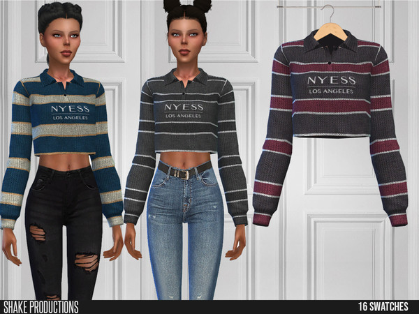 Sims 4 — ShakeProductions 517 - Top by ShakeProductions — Tops/Sweaters - Sweatshirts New Mesh All LODs Handpainted 16