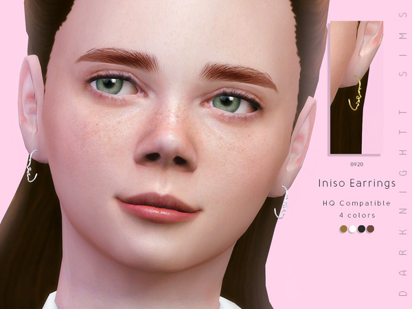 Sims 4 — Iniso Earrings [Child] by DarkNighTt — Iniso Earrings [Child] Have 4 colors. New Mesh. HQ mod compatible. Hope