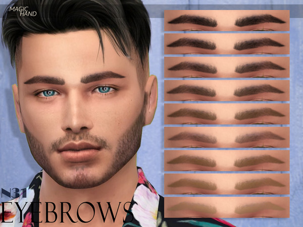 Sims 4 — [MH] Eyebrows N31 by MagicHand — --12 available colors-- --Compatible with HQ settings-- --CAS thumbnail--