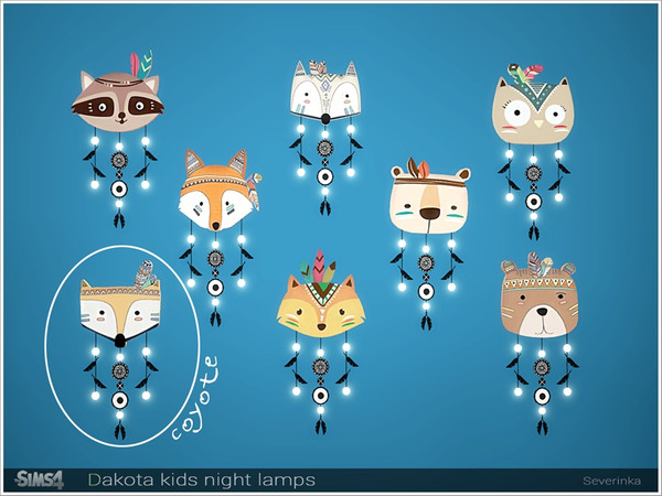 Sims 4 — [Dakota kids lamps] - coyote by Severinka_ — COYOTE kids night lamp From the set 'Dakota kids lamps' Build / Buy