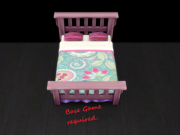 Sims 4 — Boho Bed by seimar8 — A Boho style bed. Comes in four swatch colours. This is part of my Boho MishMash set. Base