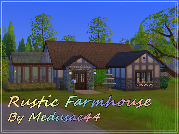 Sims 4 — Rustic Farmhouse by medusae44 — A small family rustic farmhouse placed on a 30x20 lot in Windenburg