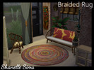 Sims 4 — Boho Braided Rug by shanellesims — Braided Boho Circle Shape Rug 4 colours red, blue, pink and green