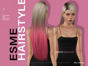 Sims 3 — LeahLillith Esme Hairstyle by Leah_Lillith — Esme Hairstyle All LODs Smooth bones Custom CAS thumbnail