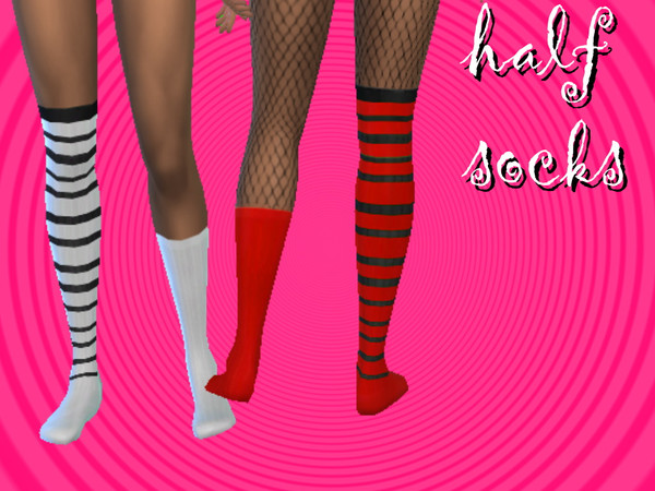 Sims 4 — Half Socks by abrielle_e — Half Up Half down socks in 11 different swatches child - elder