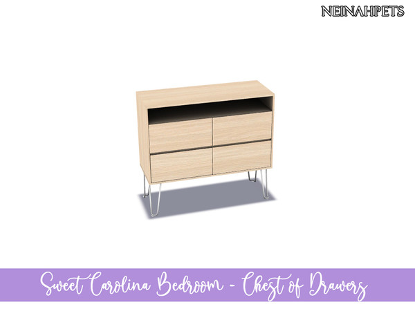Sims 4 — Sweet Carolina Bedroom - Chest of Drawers {Mesh Required} by neinahpets — A small chest of drawers. See Creator