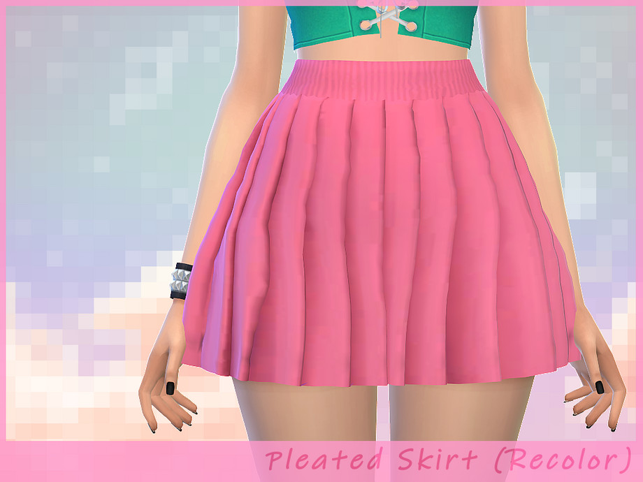The Sims Resource Pleated Skirt Recolor Mesh Needed