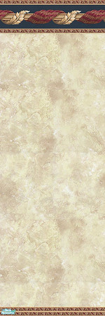 Sims 2 — The Royal Walls - BeigeBlue by gummypeaches — A Beige wall with a blue, gold and burgandy border.