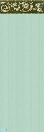 Sims 2 — The Royal Walls - GreenGreen by gummypeaches — A green wall with a Dark Green and Gold Border.