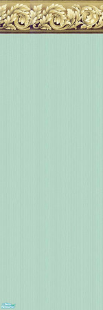 Sims 2 — The Royal Walls - GreenGold by gummypeaches — A green wall with a Golden Border.