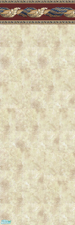 Sims 2 — The Royal Walls - BeigeBurgandy by gummypeaches — A beige wall with a burgandy border.