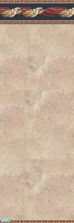 Sims 2 — The Royal Walls - BrownBlue by gummypeaches — A brown, marble wall with a deep blue border.