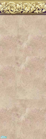 Sims 2 — The Royal Walls -  BrownGold by gummypeaches — Brown marble wall with a golden pattern for the border.