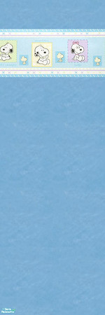 Sims 2 — Snoopy Blue by gummypeaches — An adorable blue wallpaper with a snoopy border