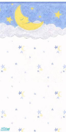 Sims 2 — Moon And Stars Wall 1 by twoftmama — Wrap your precious little ones in comforting clouds and send them off to