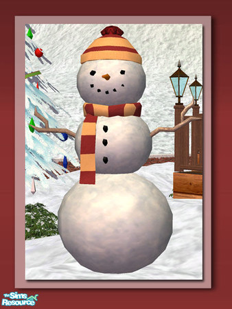 Sims 2 — Christmas Snowman - Scarf Lemon by Shakeshaft — A jolly christmas snowman to cheer up your sims gardens this
