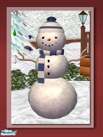 Sims 2 — Christmas Snowman - Blue Scarf by Shakeshaft — A jolly christmas snowman to cheer up your sims gardens this
