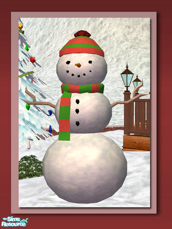 Sims 2 — Christmas Snowman - New Mesh by Shakeshaft — A jolly christmas snowman to cheer up your sims gardens this