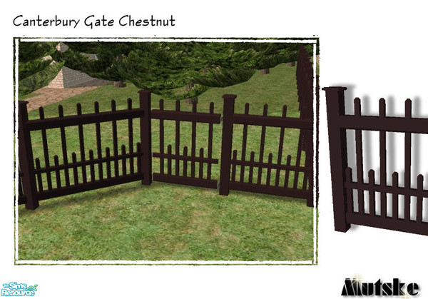 Sims 2 — Canterbury Recolors - Gate Chestnut by Mutske — In chestnut paint. Please download the original mesh to use this