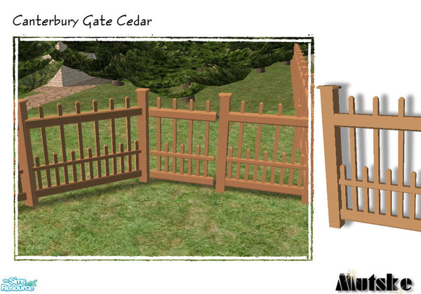 Sims 2 — Canterbury Recolors - Gate Cedar by Mutske — In cedar paint. Please download the original mesh to use this in