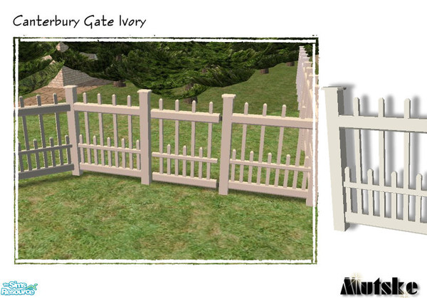 Sims 2 — Canterbury Recolors - Gate Ivory by Mutske — In ivory paint. Please download the original mesh to use this in