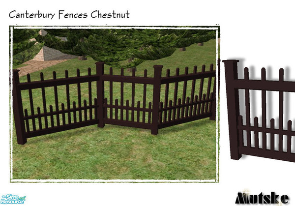 Sims 2 — Canterbury Recolors - Fence Chestnut by Mutske — In chestnut paint.