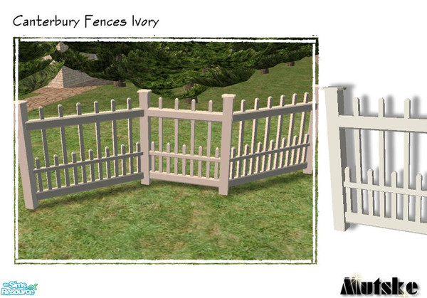 Sims 2 — Canterbury Recolors - Fence Ivory by Mutske — In ivory paint.