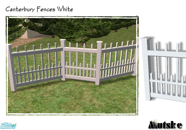 Sims 2 — Canterbury Recolors - Fence White by Mutske — In white paint.