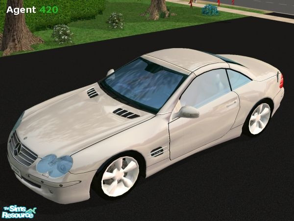 Sims 2 — Silver Light Grey Mercedes Benz SL600 02 by Agent420 — A Silver Light Grey \'02 Mercedes Benz SL600. MESH by