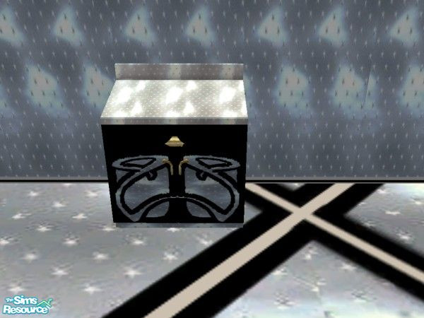 Sims 2 — Steel and black velvet kitchen - Counter by mona1977 — This is part of my steel and black velvet kitcen set. Hop