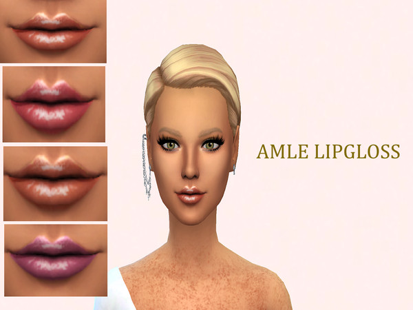 Sims 4 — Amle LIPGLOSS by amlethesims — Enjoy in this lipgloss with 4 swatches / orange, pink, brown and purple.