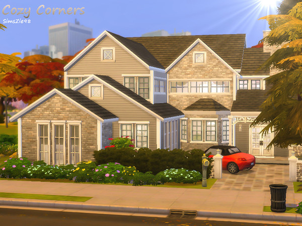 Sims 4 — Cozy Corners by SimsZie98 — A four bedroom, three and a half bathroom updated suburban home. Interior features a