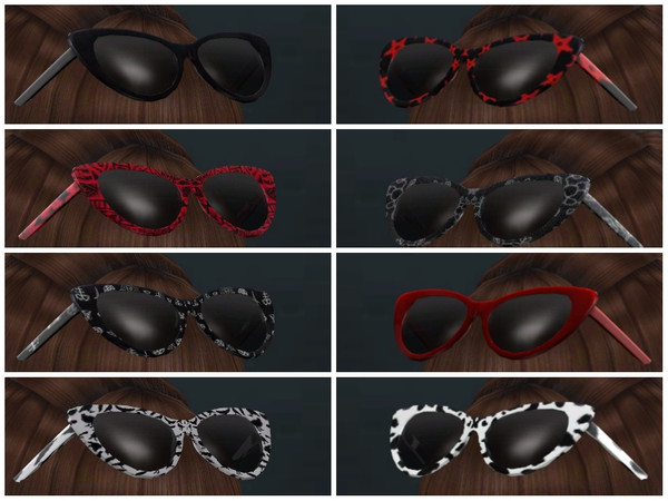 Sims 4 — dark summer glasses by minesims93 — Glasses/head accessory 8 swatches Custom thumbnail Teen to elder