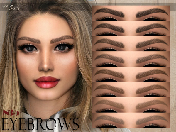 Sims 4 — [MH] Eyebrows N35 by MagicHand — --12 available colors-- --Compatible with HQ settings-- --CAS thumbnail--