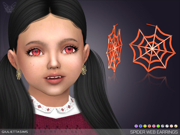 Sims 4 — Spider Web Earrings For Toddlers by feyona — Halloween is around the corner and I couldn't miss an opportunity