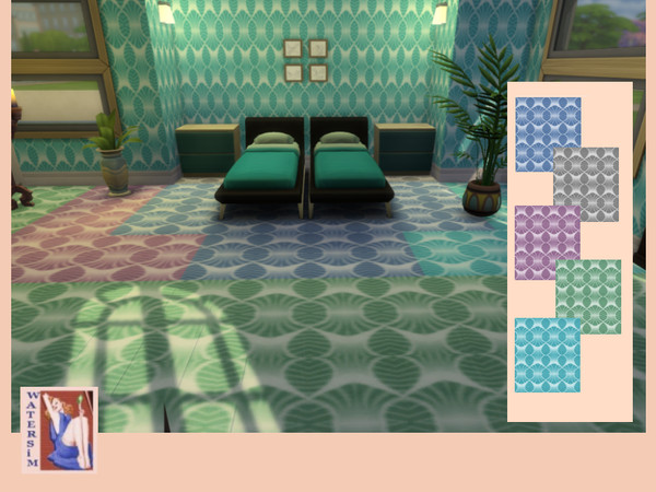 Sims 4 — ws Retro Sunflower Floor by watersim44 — Selfmade created Retro Sunflower Floor Comes in 5 colors bye watersim