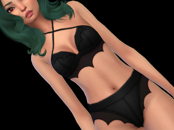 Sims 4 — Batty Lingerie by Saruin — Cute and creepy bat lingerie. HQ textures Base game compatible.
