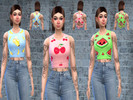Sims 4 — Fruit Crop Top by yellowsailor4382 — Fruity top for teen-elder women. Discover University needed. 9 swatches.