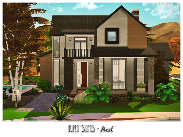 Sims 4 — Axel by RayDesign9 — This house fully furnished and decorated, without custom content. This house has 2 bedroom