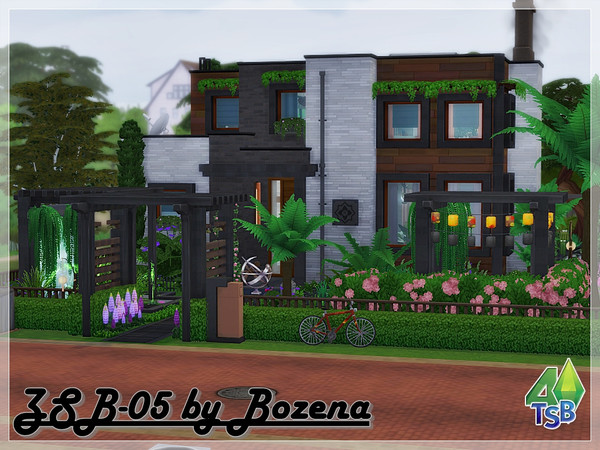 Sims 4 — ZSB-05. by Bozena — The very center of the city Brindleton Bay . A modern lot for your family. You can relax in