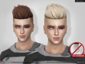 Sims 4 — Philip ( Hair 130 - NO HAIRBASE ) by TsminhSims — New meshes - 20 colors - HQ texture - Custom shadow map,