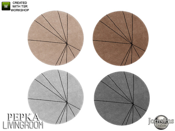 Sims 4 — Pepka livingroom round rug by jomsims — Pepka livingroom round rug