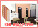 Sims 4 — RED WALLPAPER COLLECTION by xxmercury — Red Wallpaper Collection + 8 swatches + base game compatible + more cc
