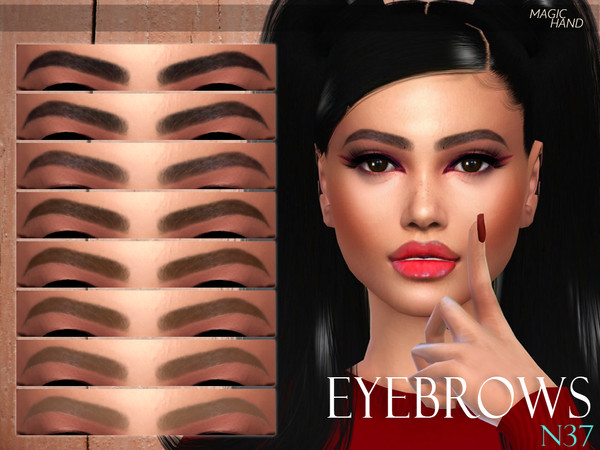 Sims 4 — [MH] Eyebrows N37 by MagicHand — --12 available colors-- --Compatible with HQ settings-- --CAS thumbnail--