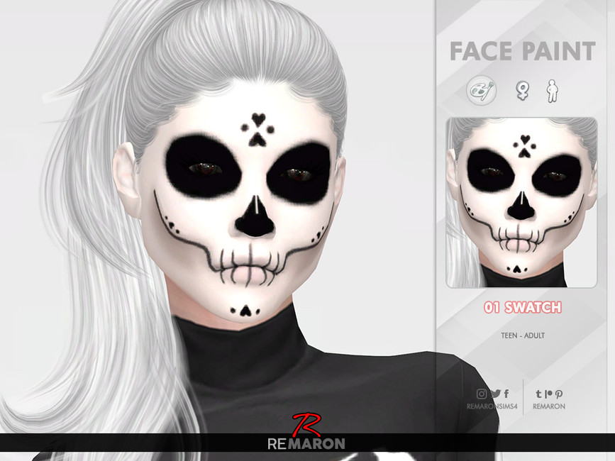 Remarons Halloween Skull Face Paint 01